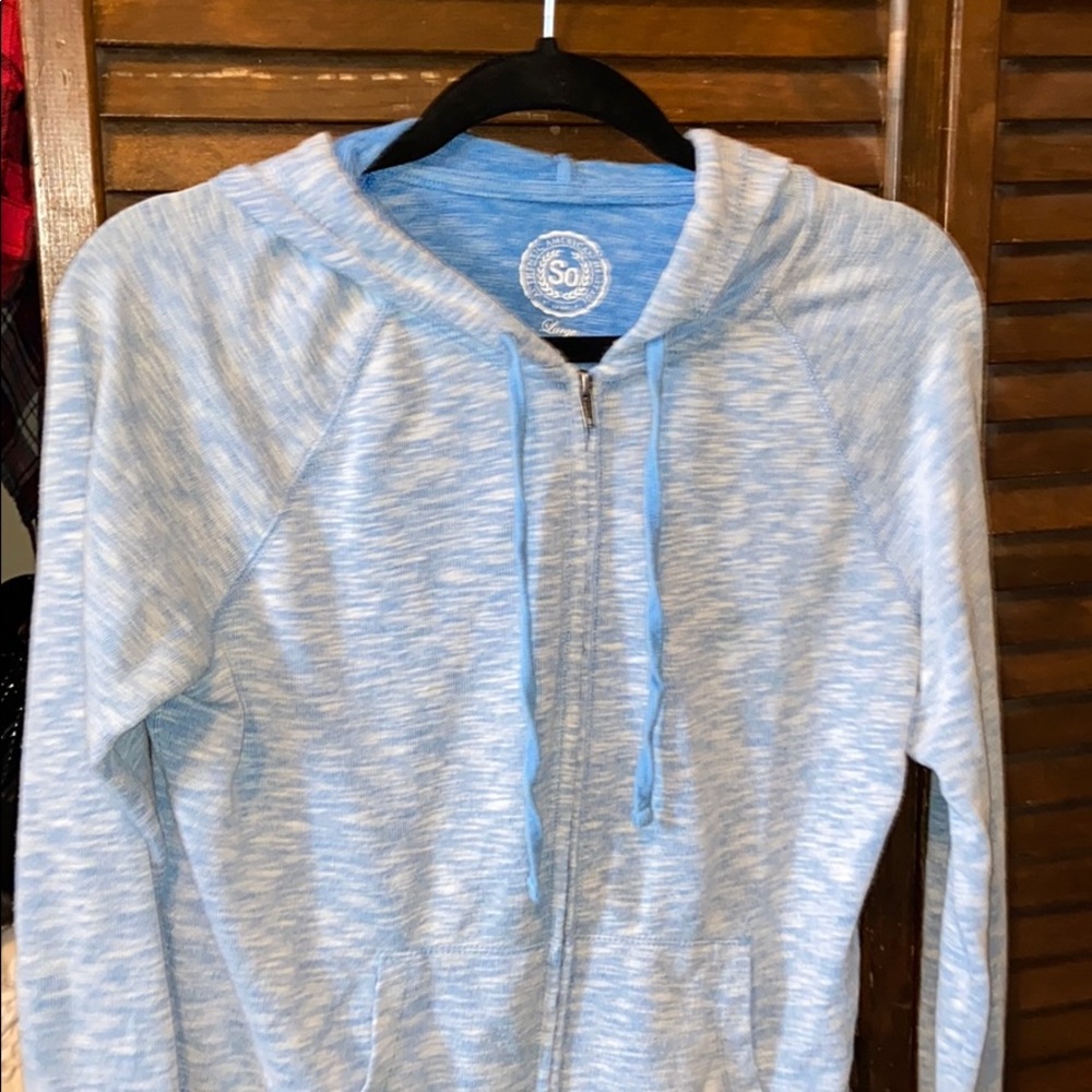 Light Blue Zip Up Sweatshirt